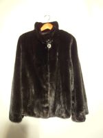 Black mink jacket with semi swing back