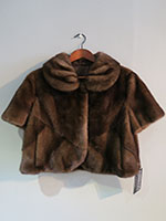 Mid brown mink jacket short sleeve