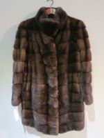 Saga brown mink coat with drawstring 