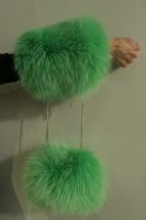 Large green elasticated Fox cuffs - Size changeable with elastic