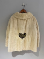 Champagne mink jacket with inset heart